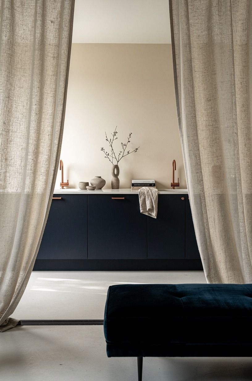 Frame the window with relaxed linen