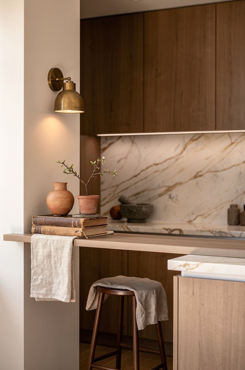 Use a narrow shelf for the Breakfast Nook Gallery