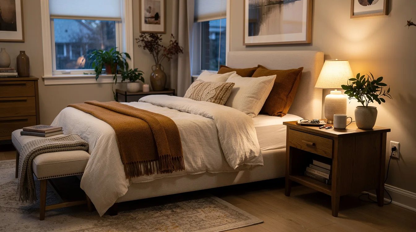 Anchor the Bed With a Wood Nightstand