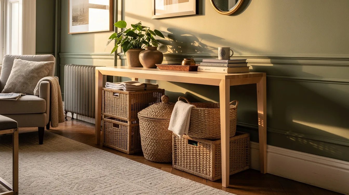 Break Up Hard Edges With Woven Storage