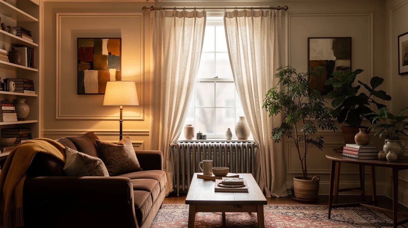 Hang Linen-Look Curtains High