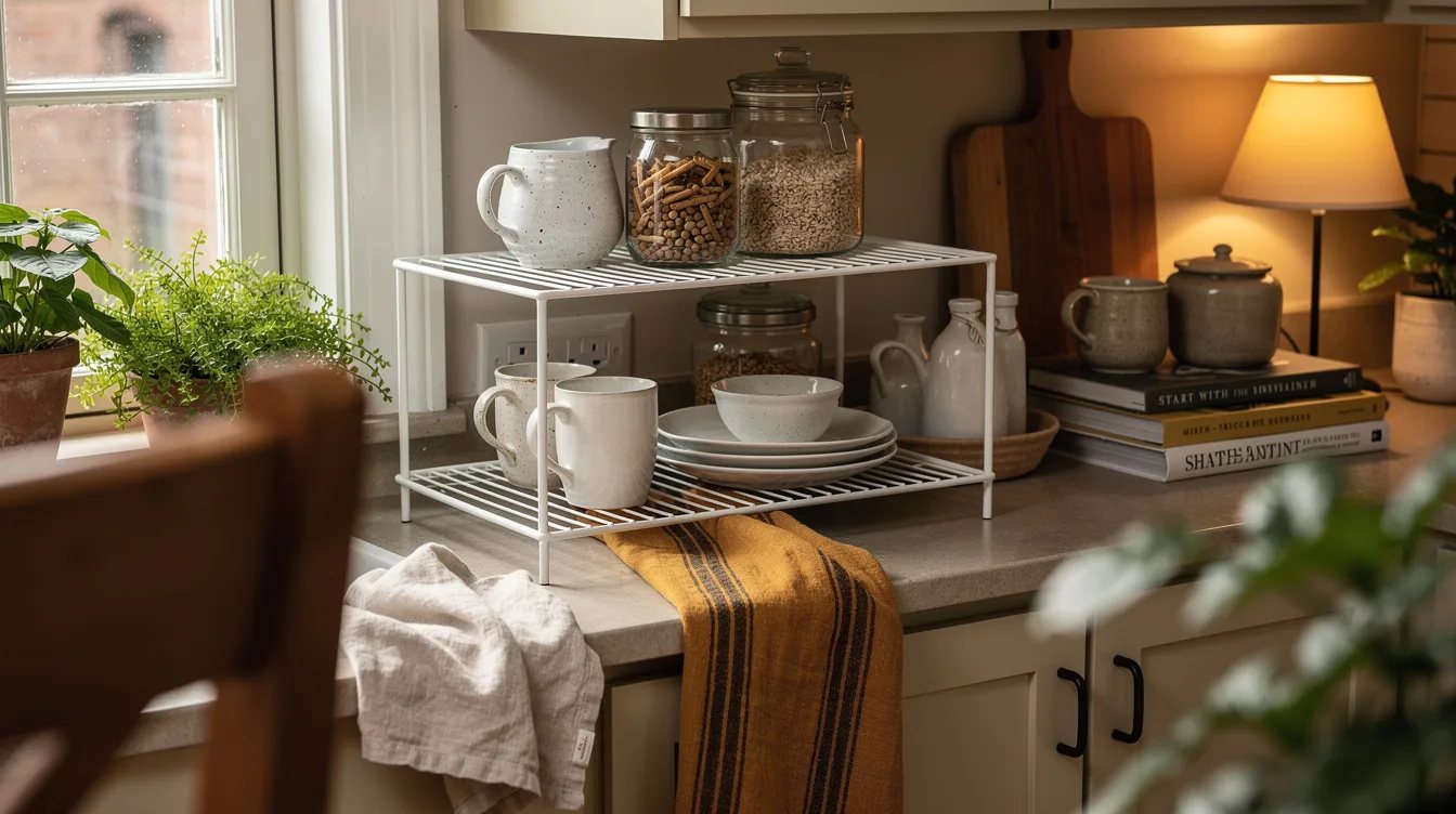 Start With the Essentials White Wire Cabinet Shelf