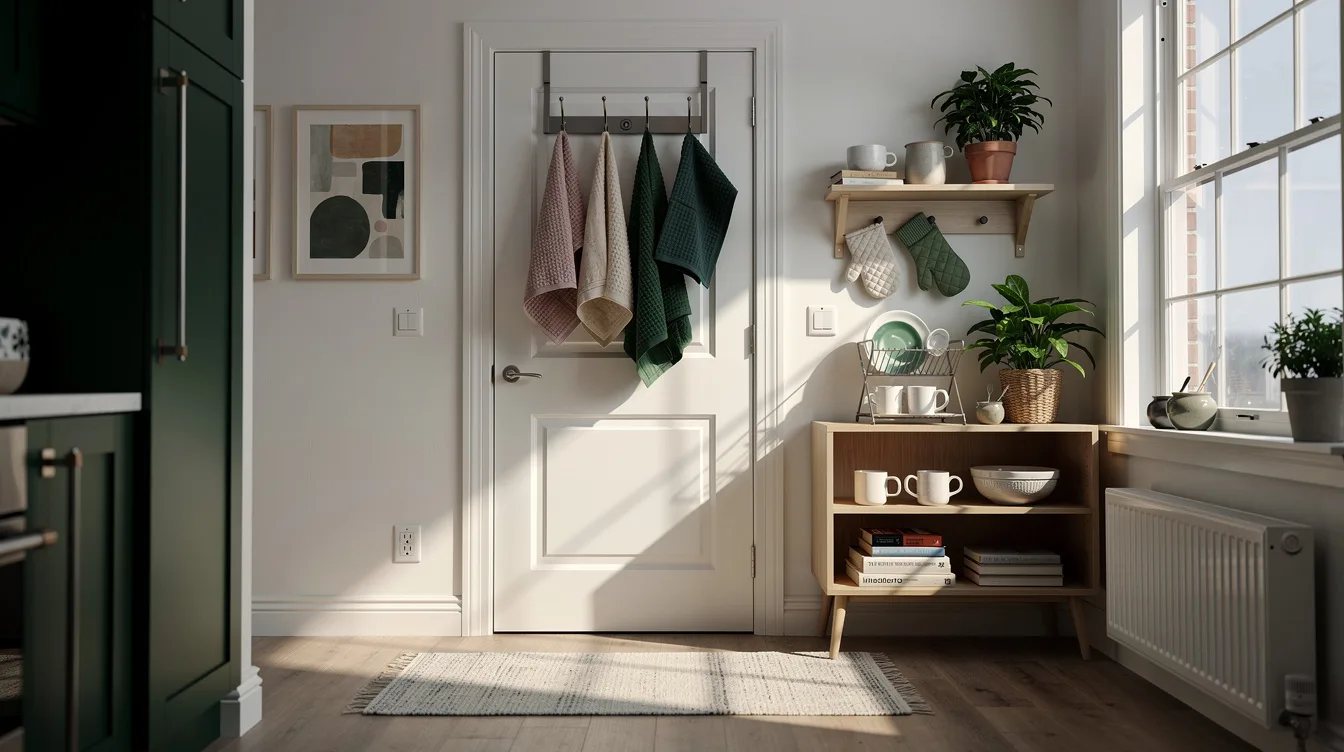 Hang Towels on the Six-Hook Over-the-Door Rack