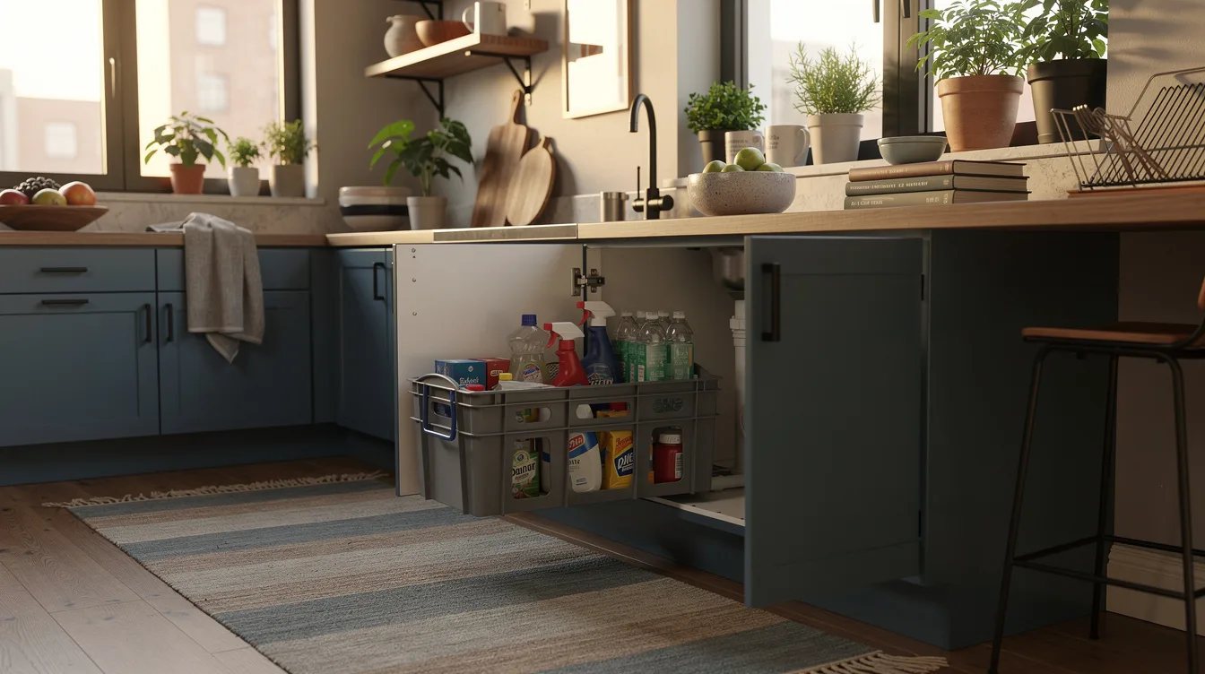 Move Under-Sink Supplies Into a Locker Bin