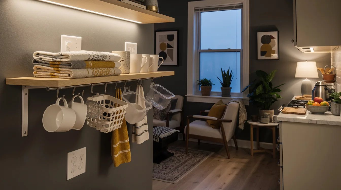 Screw Metal Cup Hooks Into a Shelf Edge