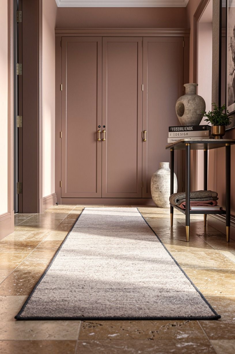 Anchor the room with a narrow runner
