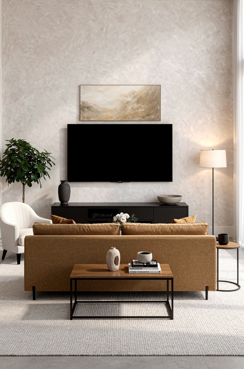 A softer wall colour behind the screen
