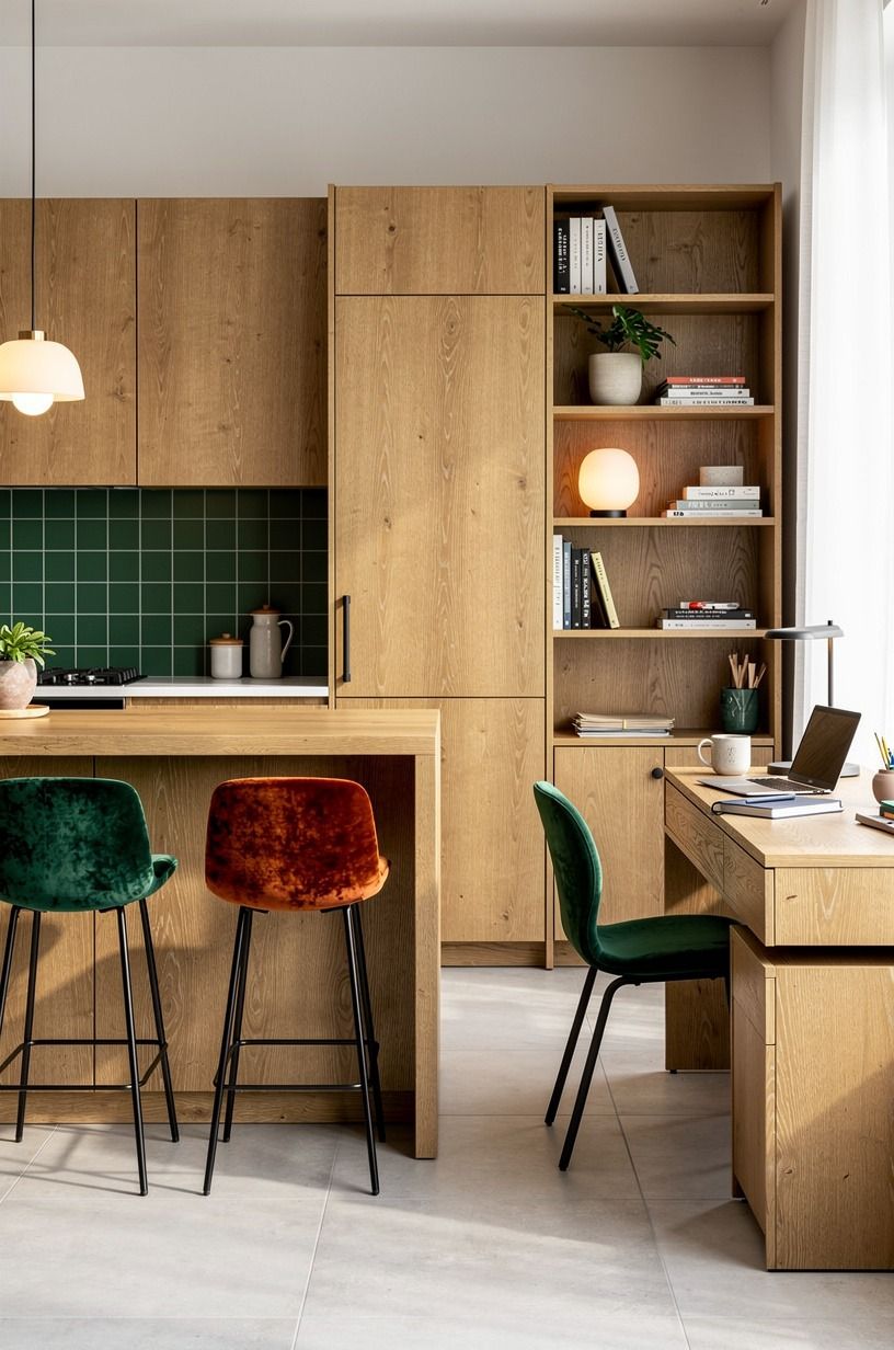 Mix Vintage Kitchen Bar Stools with Modern Work Areas