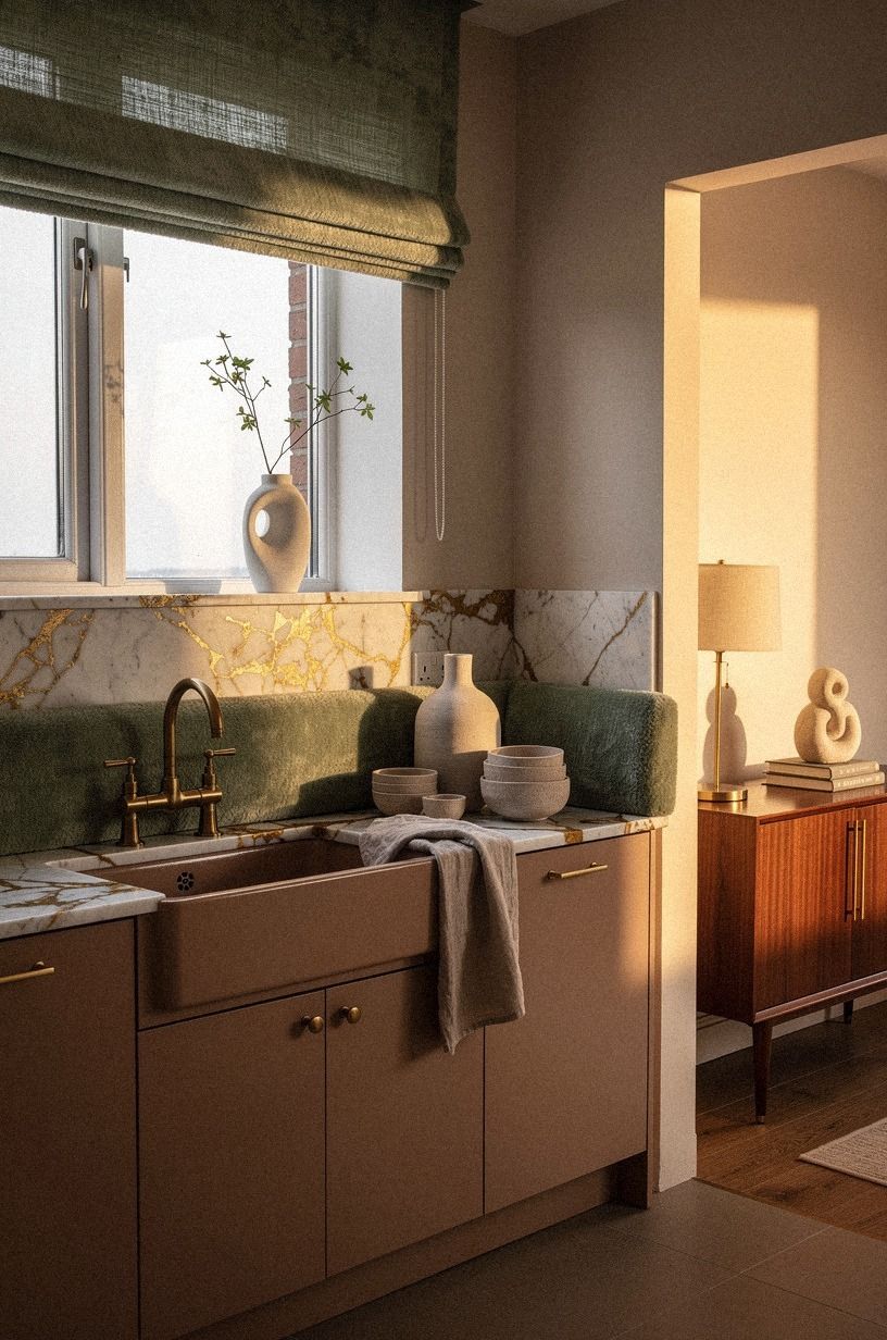 Frame the sink with a sage mohair moment