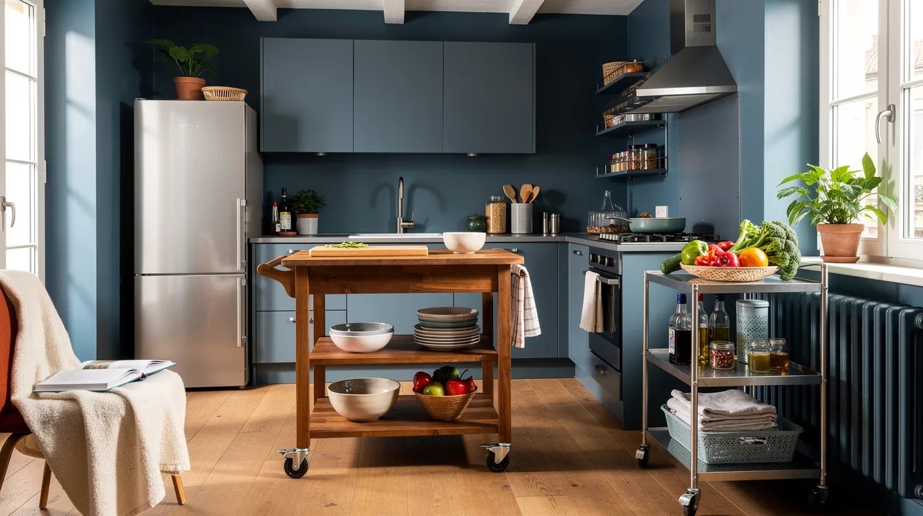 No Room for an Island? 14 IKEA Carts Create a Prep Zone