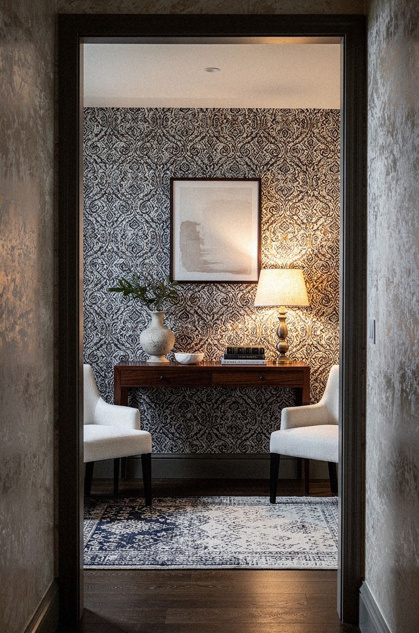 Choose Wallpaper Over Paint for a Narrow Room