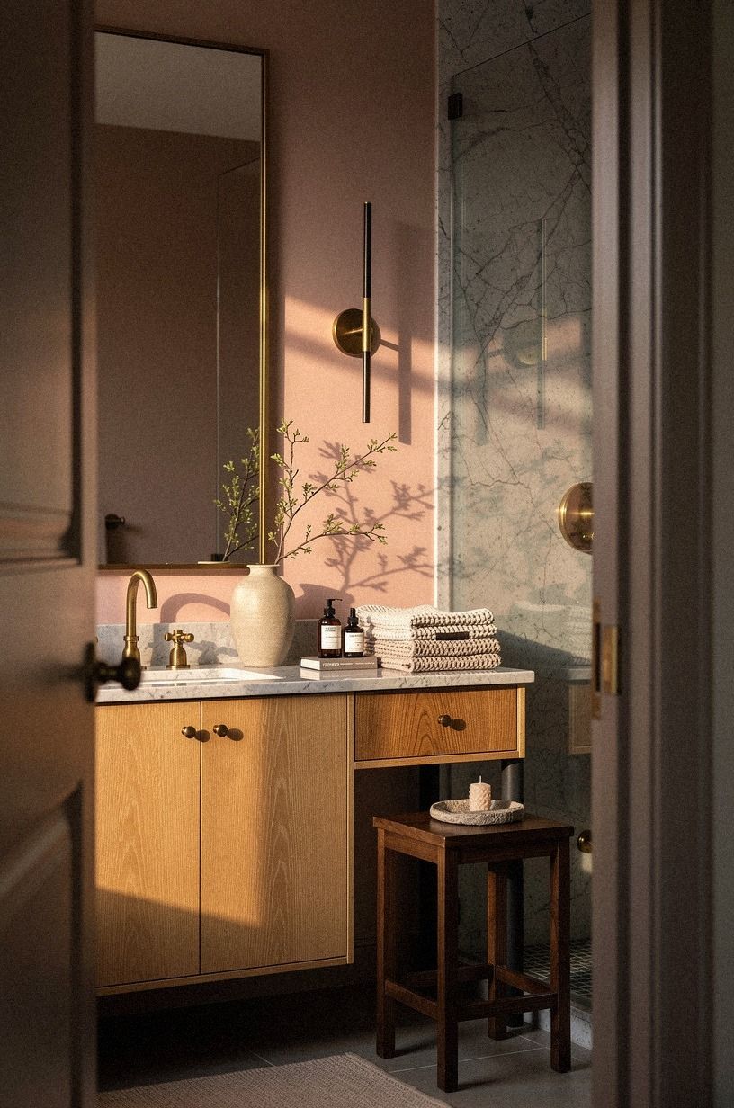 Build the Two-Wood Rule for Bathroom Ideas Brown