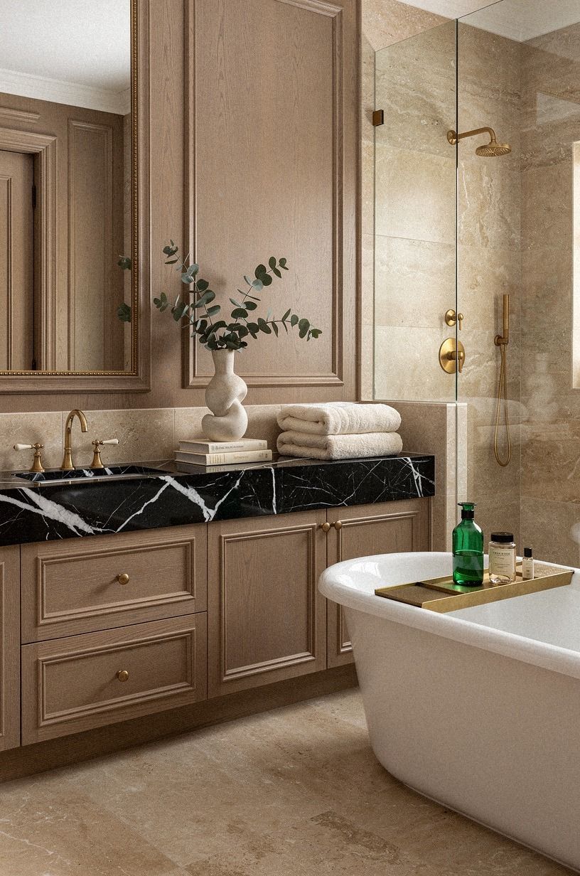 Layer Noce Travertine with Quiet Oak
