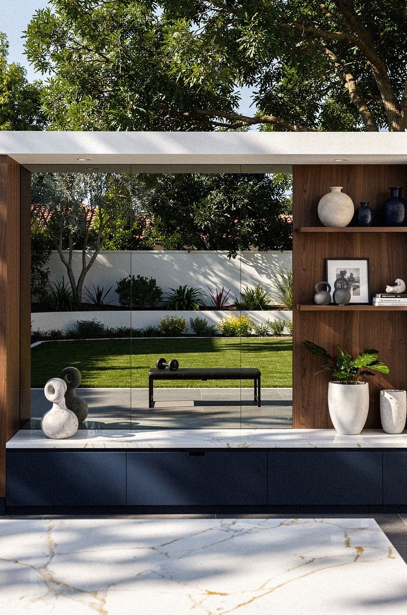 Frame the Mirror Wall for a Backyard Gym