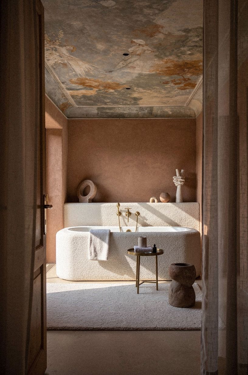 Paint the ceiling of an open to sky bathroom