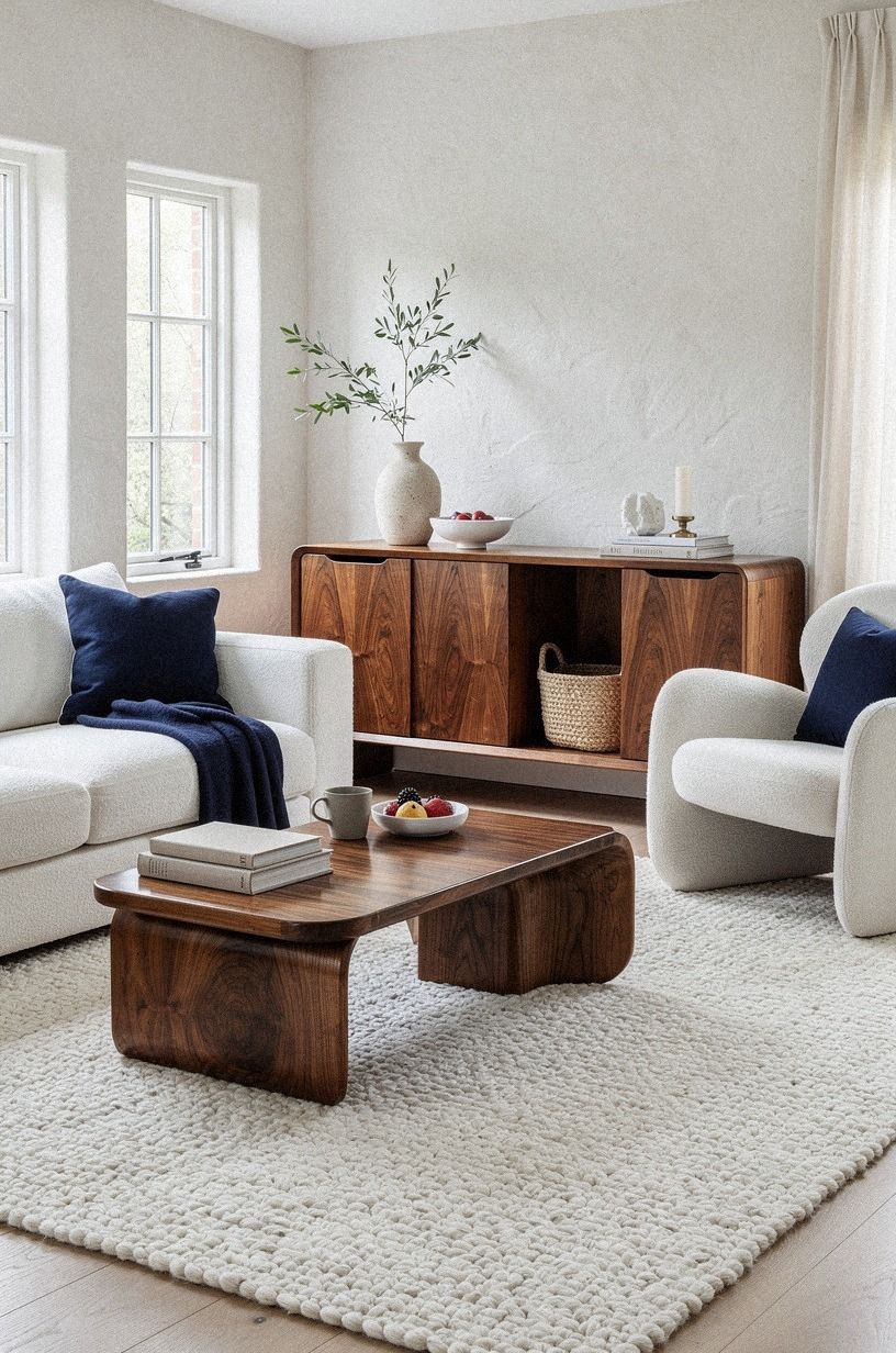 Ground the room with a wool rug