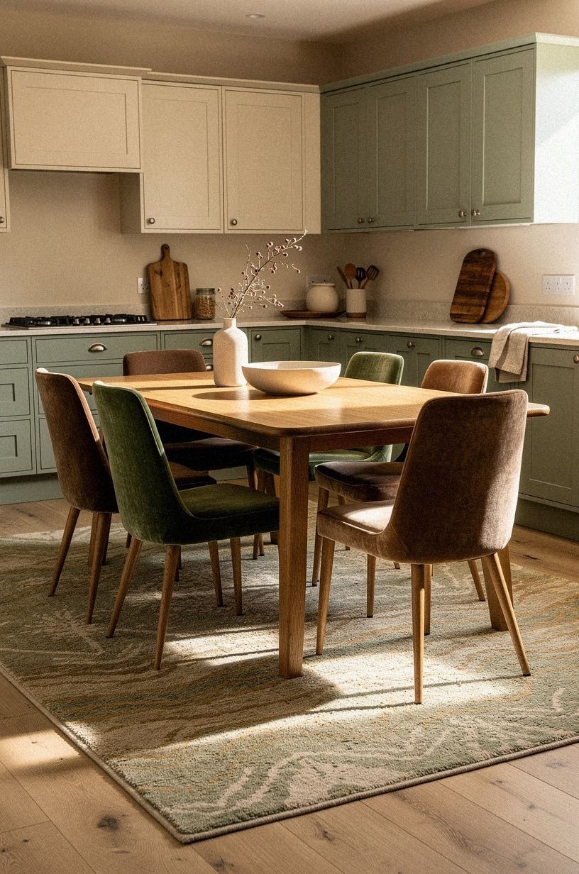 Mix Dining Room Cozy Texture With a Washable Rug