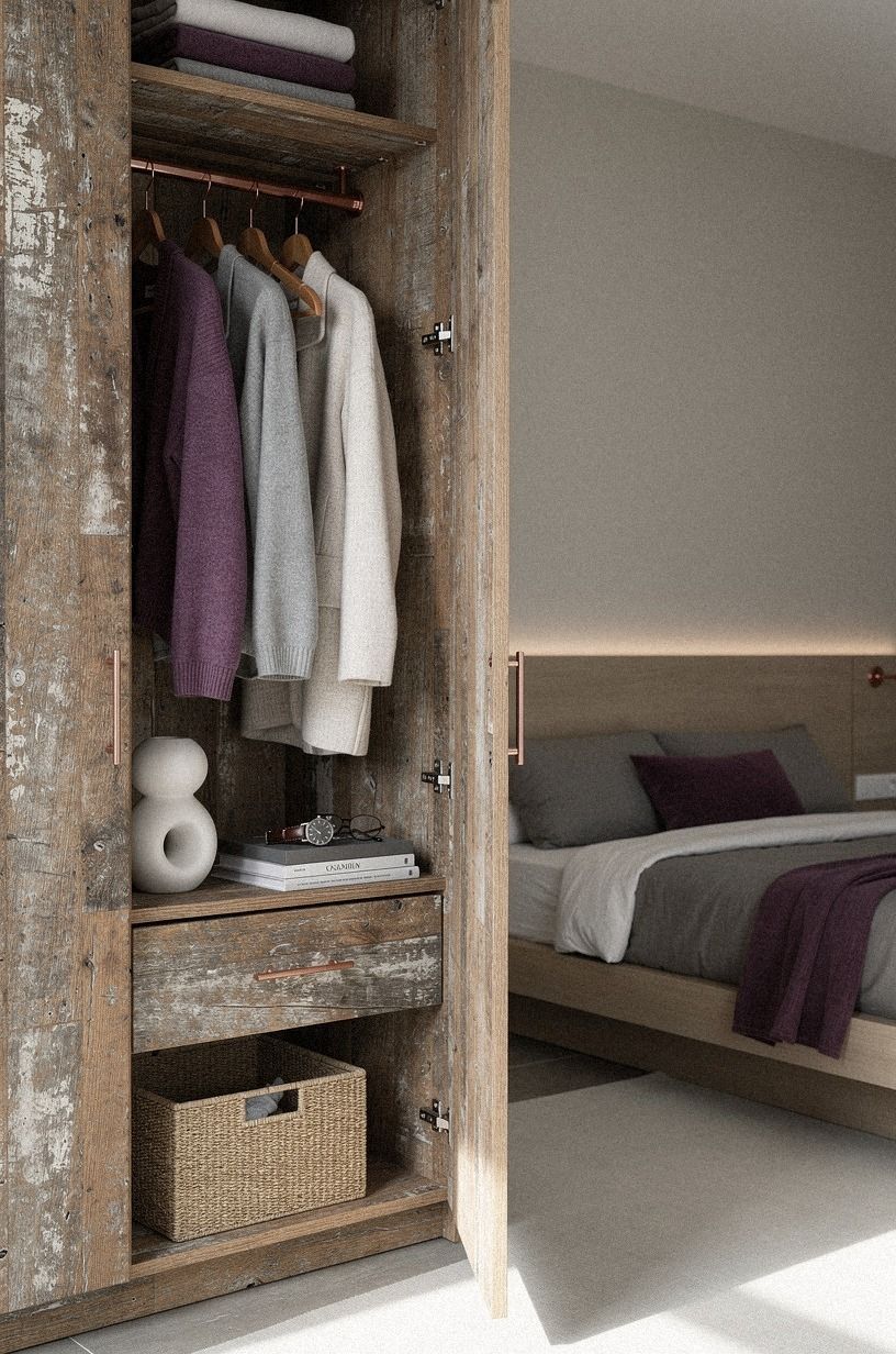 Style the in built wardrobe with hotel logic