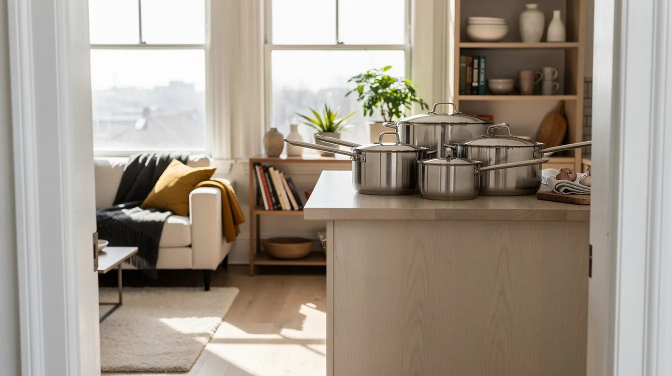 Choose Brushed Steel for the Cookware Set