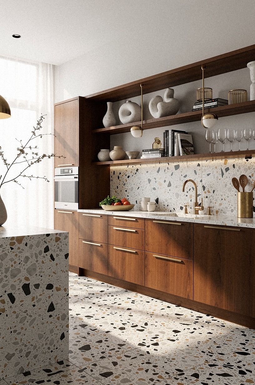 Paint the Backdrop, Then Warm It With Natural Stone