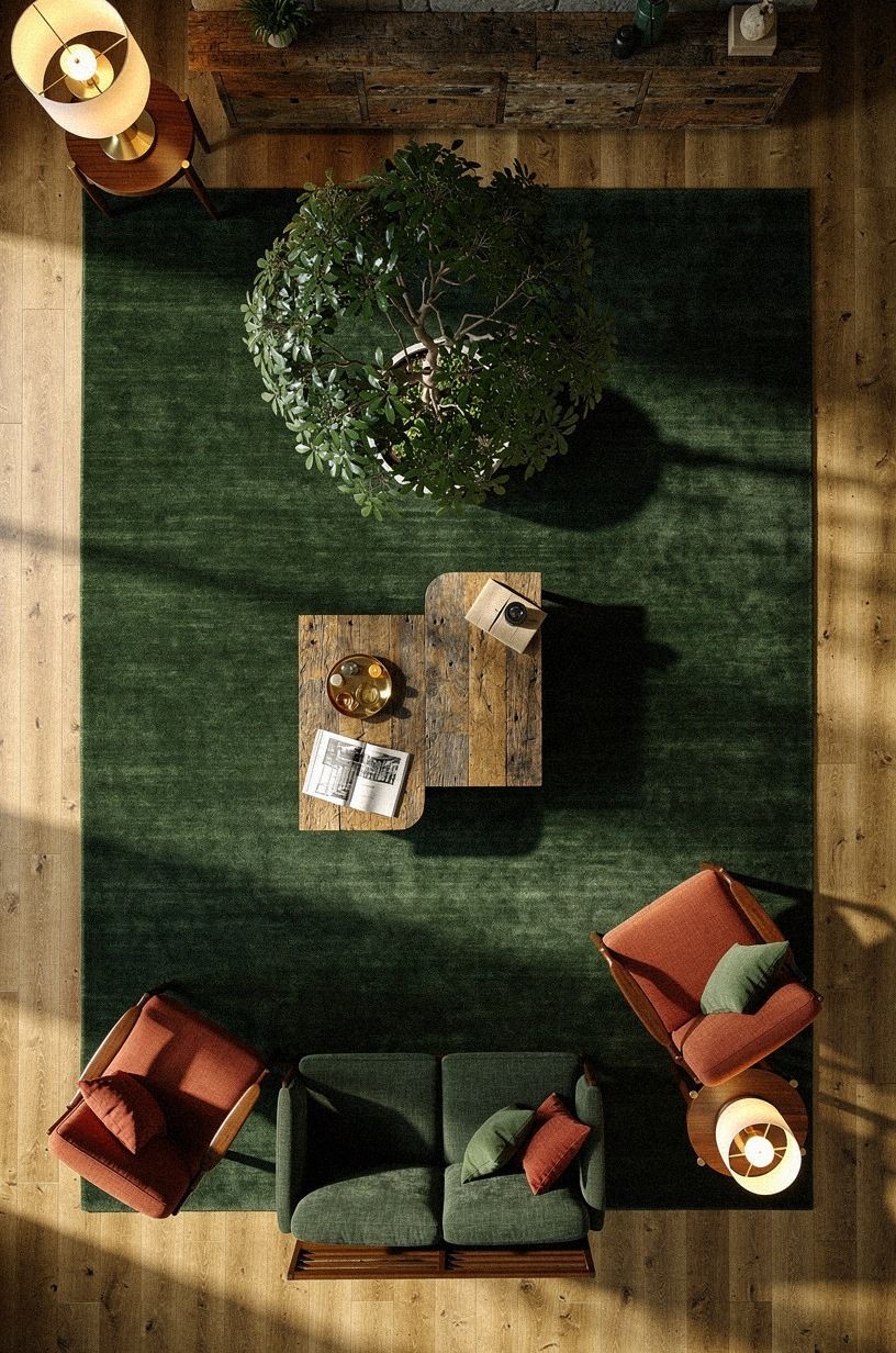 Float the Tree on a Proper Living Room Rug