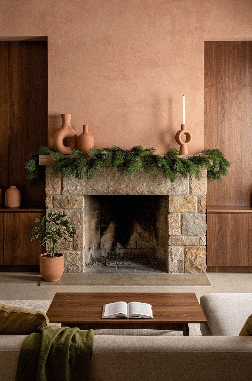 Choose garland over a crowded Christmas mantel