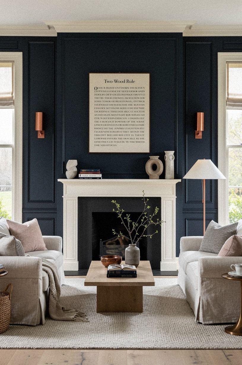 Float the Two-Wood Rule above the mantel