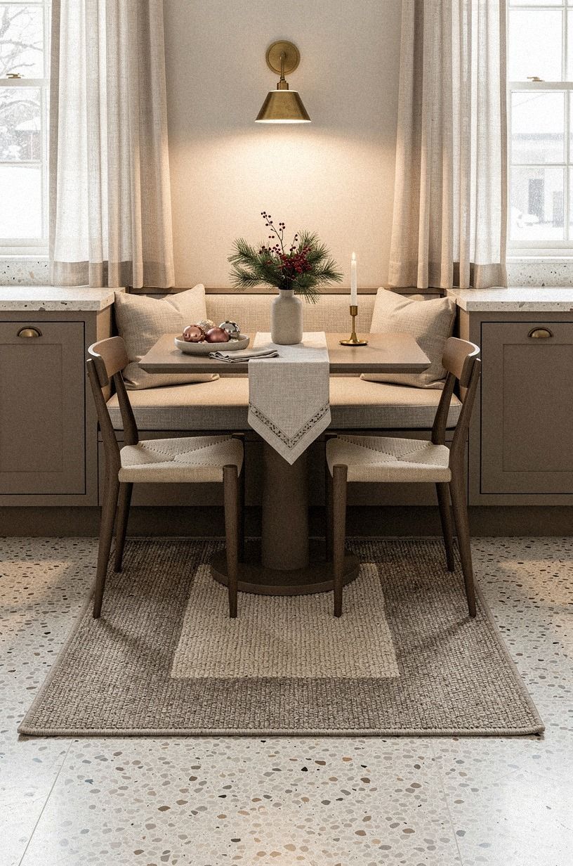 Layer a Low Runner for Breakfast Nook Christmas