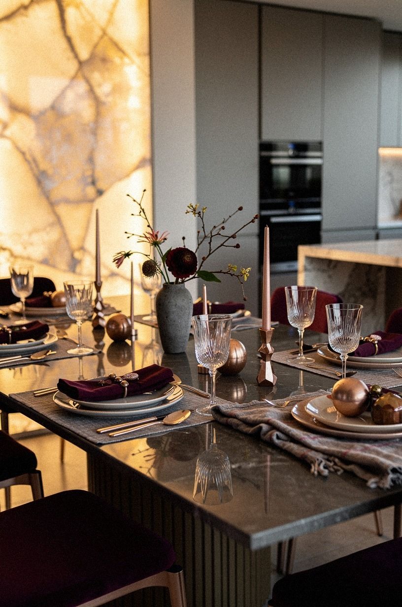Set an Asymmetrical Holiday Tablescape