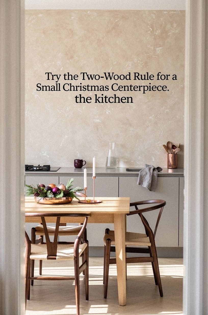 Try the Two-Wood Rule for a Small Christmas Centerpiece