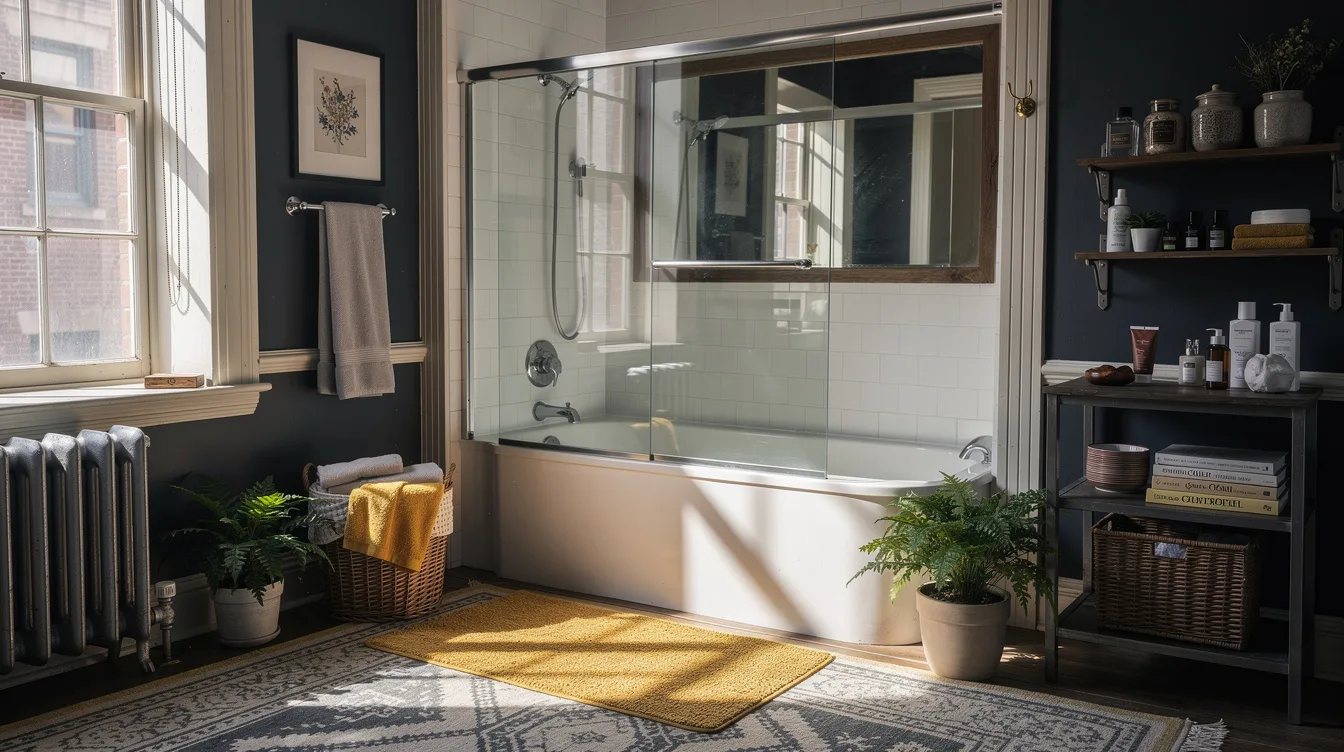 Hang a Framed Mirror Over the Flat Glass
