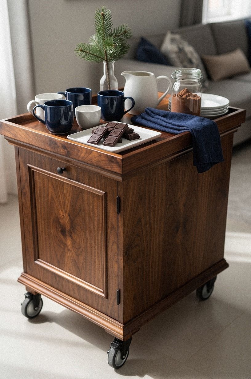 Arrange a Small-Space Cocoa Cart That Can Move