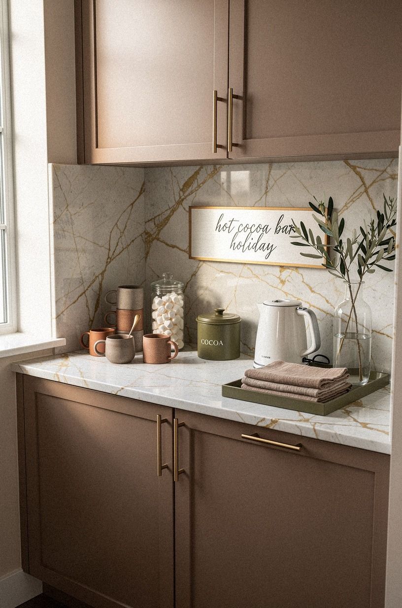 Paint the Serving Nook in a Warm Holiday Neutral
