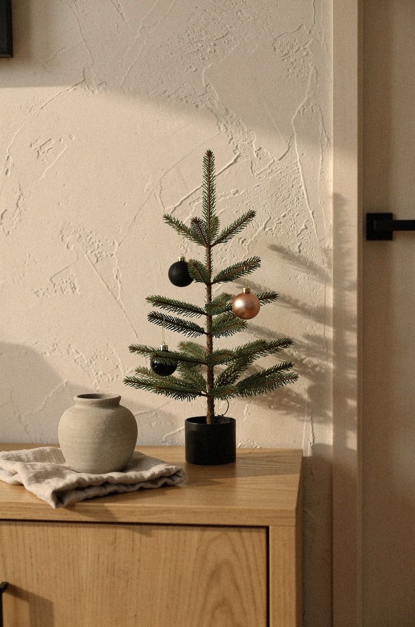 Minimal Christmas Tree, One Imperfect Accent