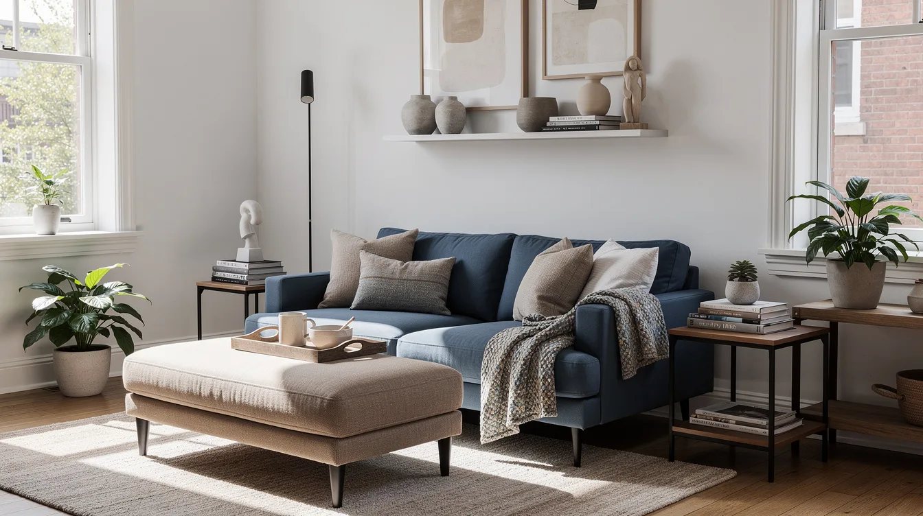 Pair Seating With a Movable Ottoman