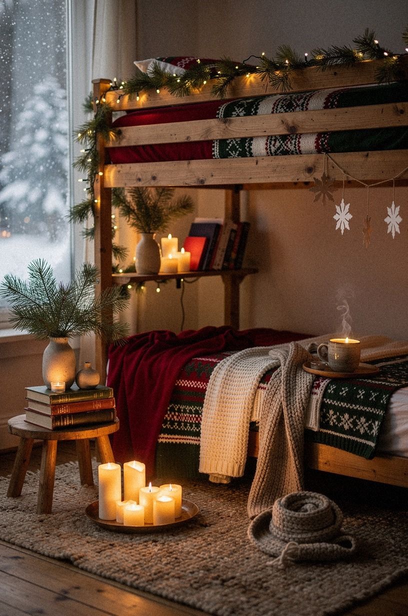 Layer a Four-Texture Bed for a Romantic Christmas Bedroom