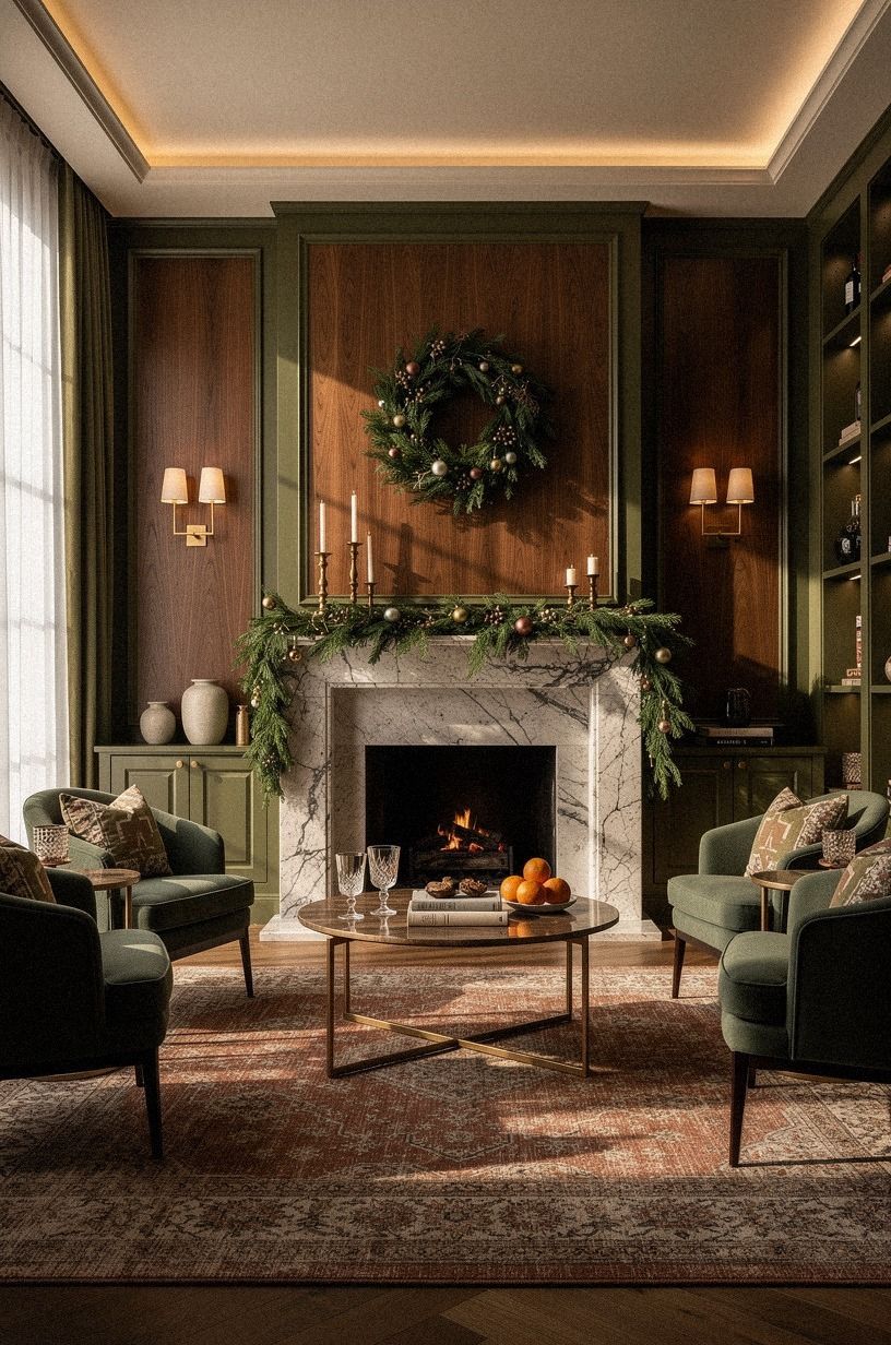 Frame the Fireplace With the Two-Green Rule