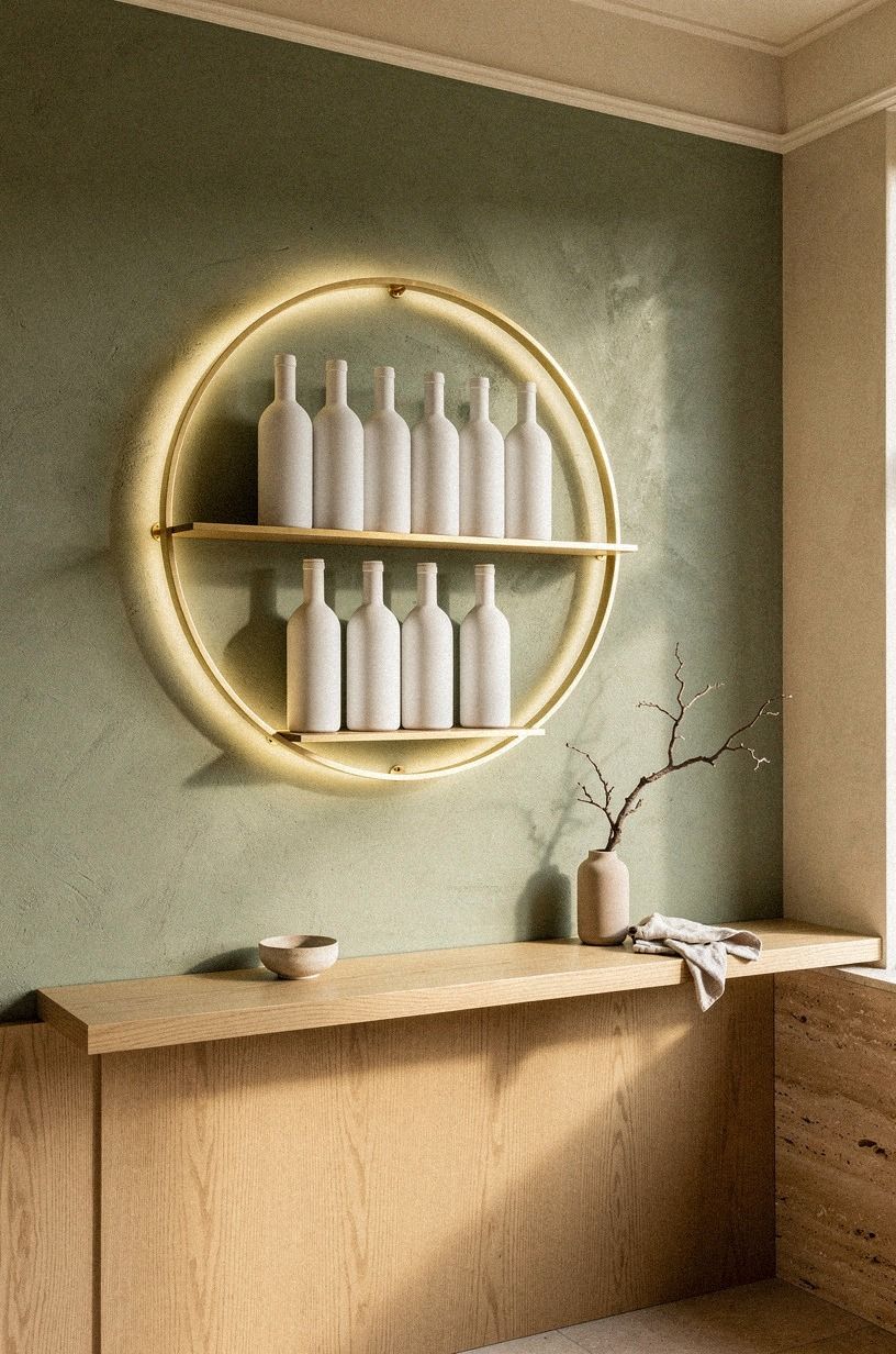 Frame the Bottles with the Brass Halo
