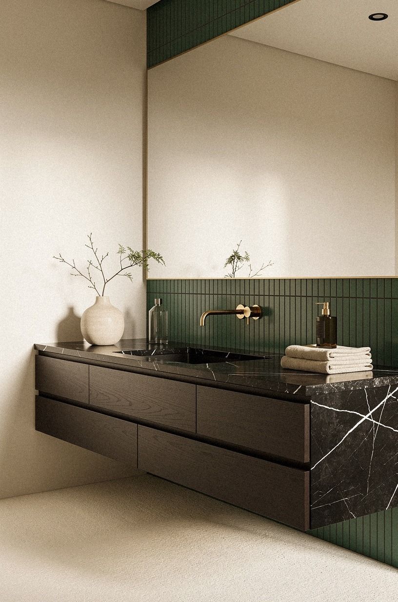 Float a Dark Wood Vanity