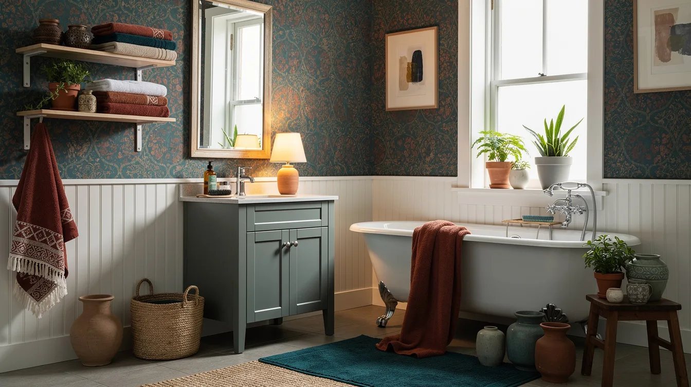 Use Removable Wallpaper Above the Wainscot