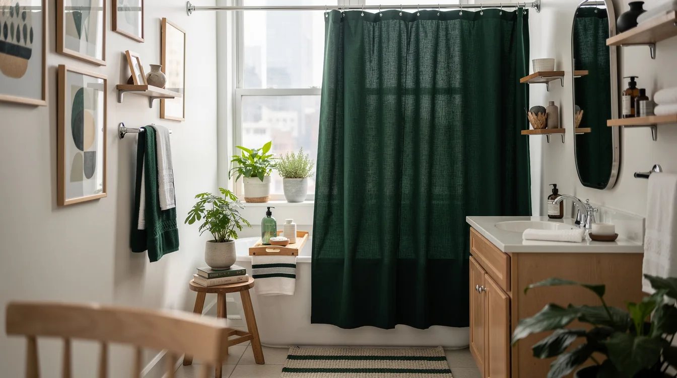 Trade the Plastic Shower Curtain for Linen Texture