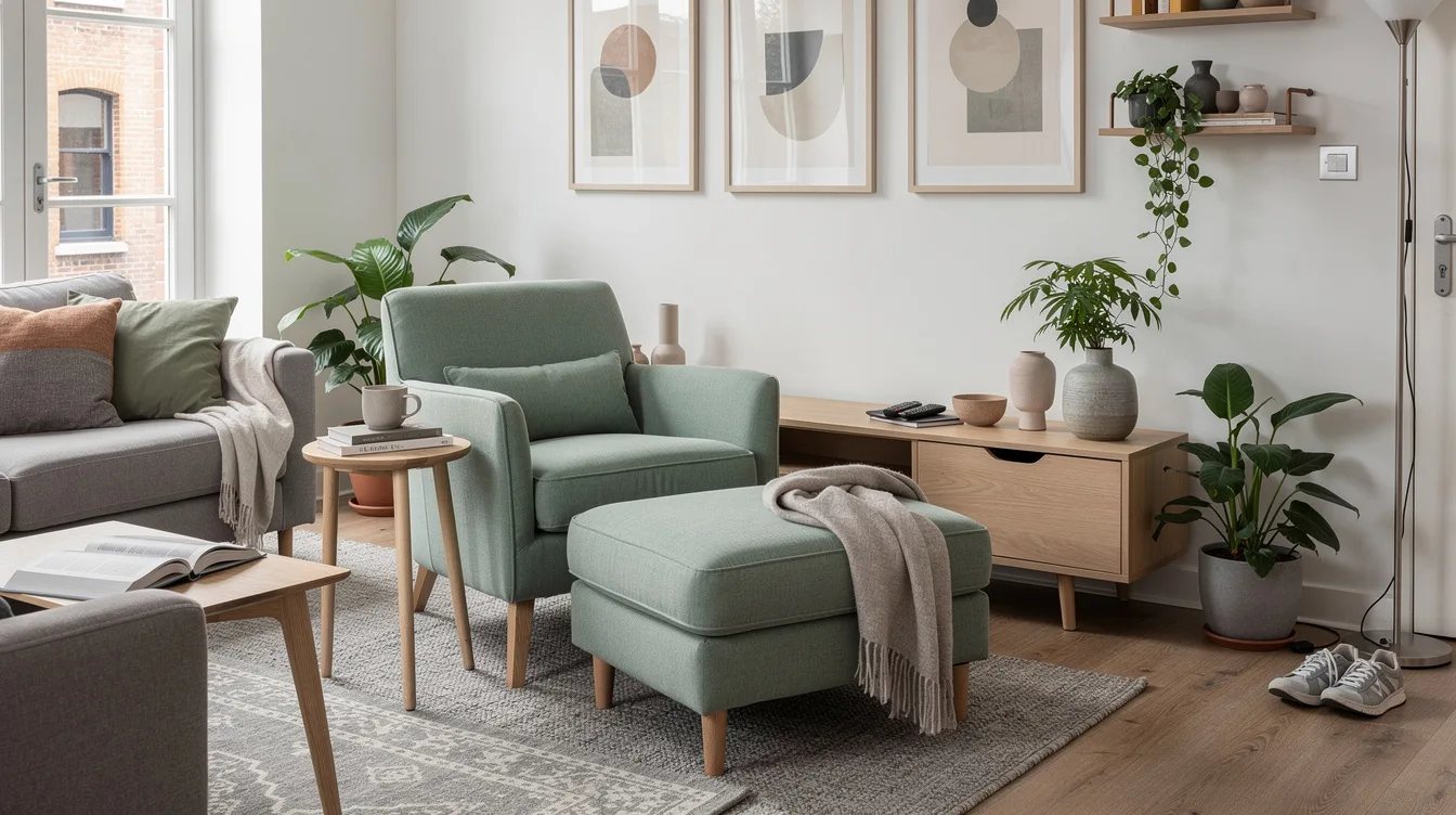 Anchor an Armless Chair and Ottoman