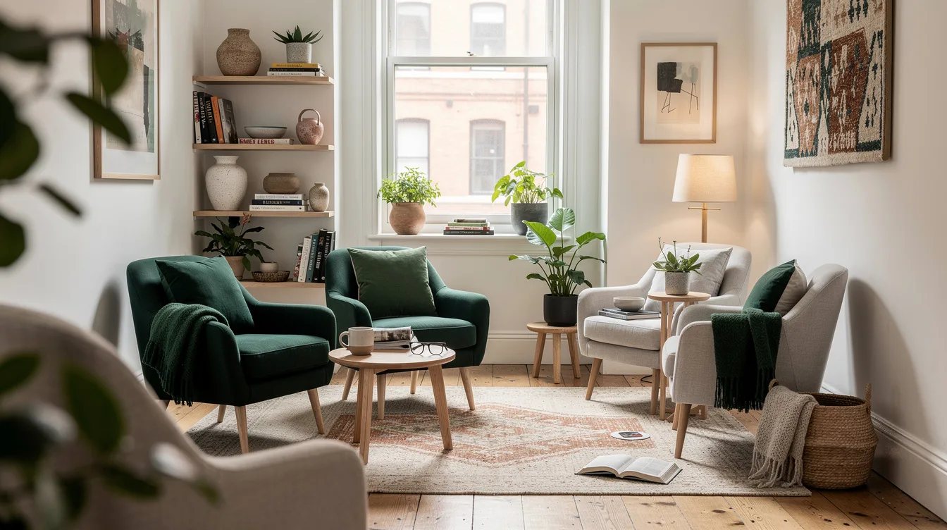 Create Two Conversation Pods With Four Chairs