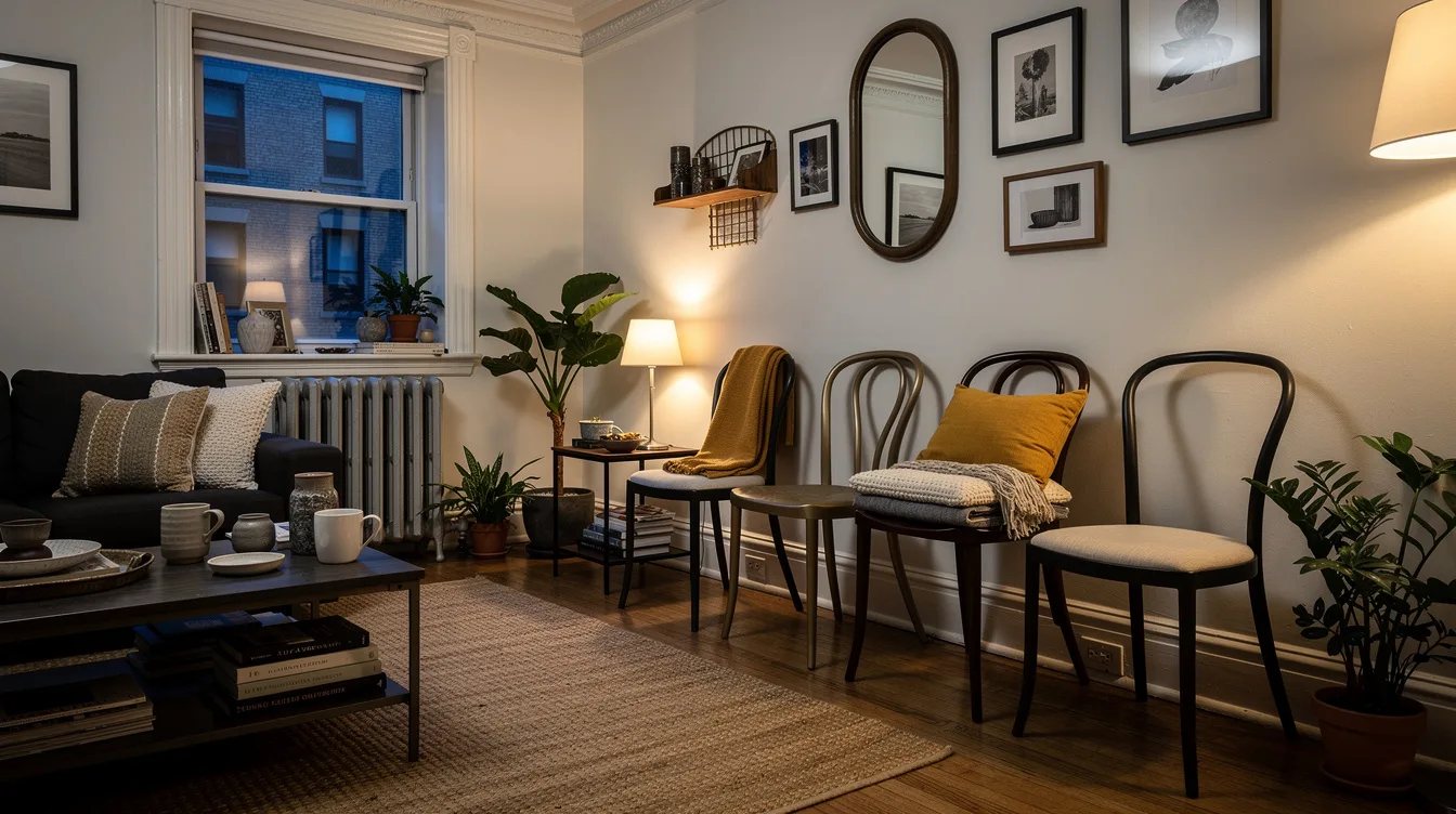 Line One Wall With Slim Dining Chairs