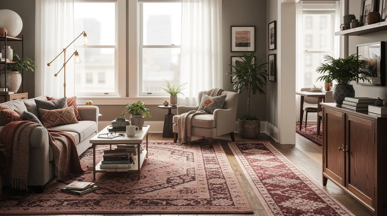 Repeat One Rug Color Near the Kitchen