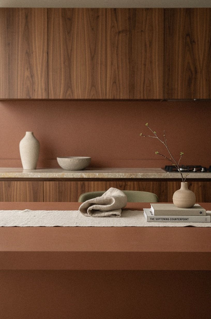 The Softening Counterpoint: one warm layer against hard surfaces