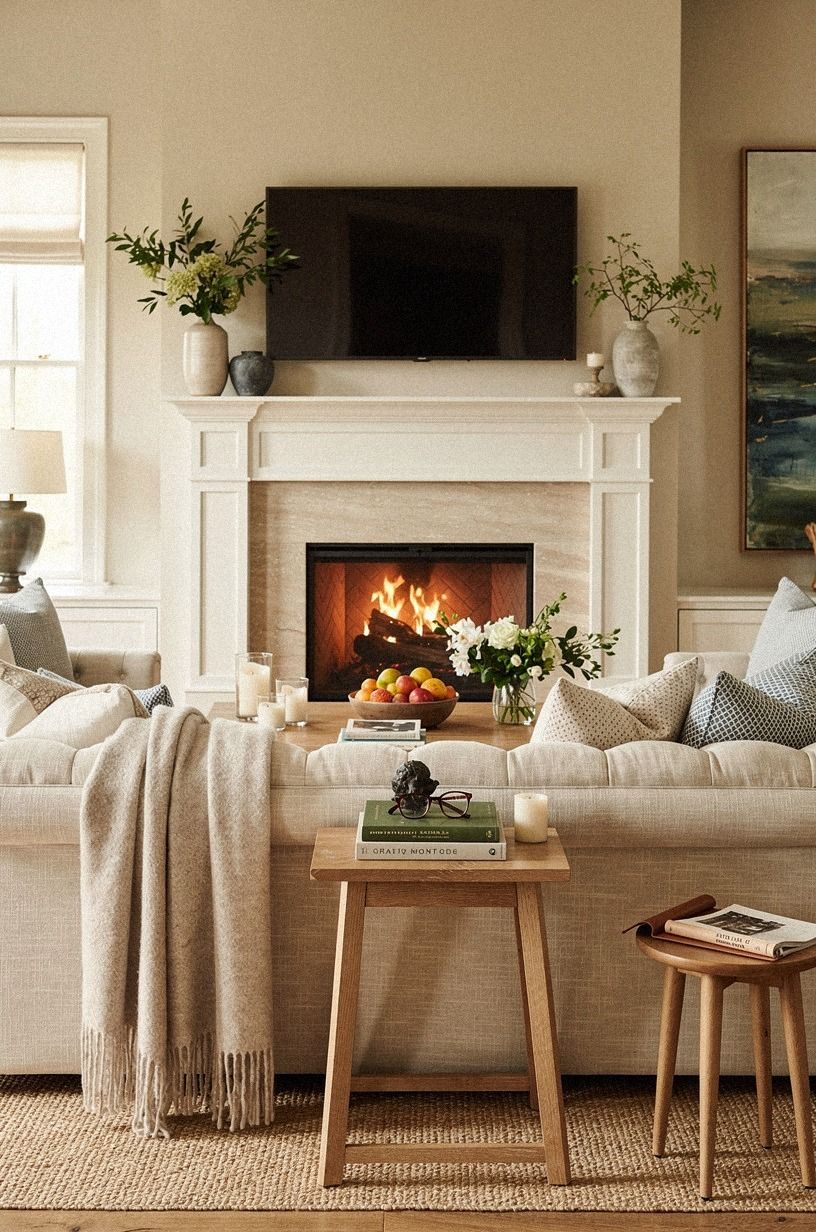 Can your fireplace share the wall with a television?