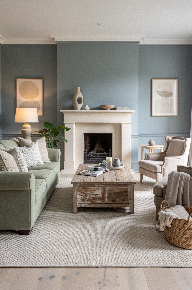 Paint Hague Blue over bright white