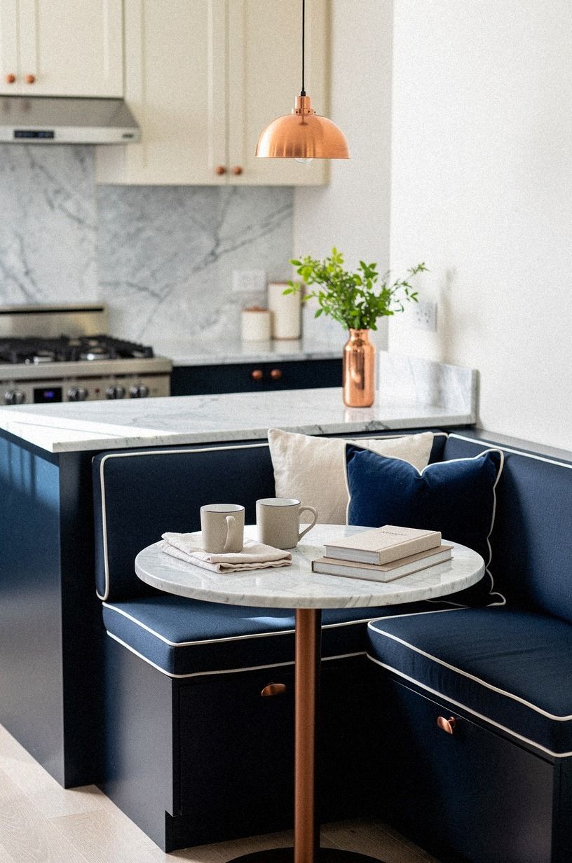 Use a drop-leaf table for flexible corner seating