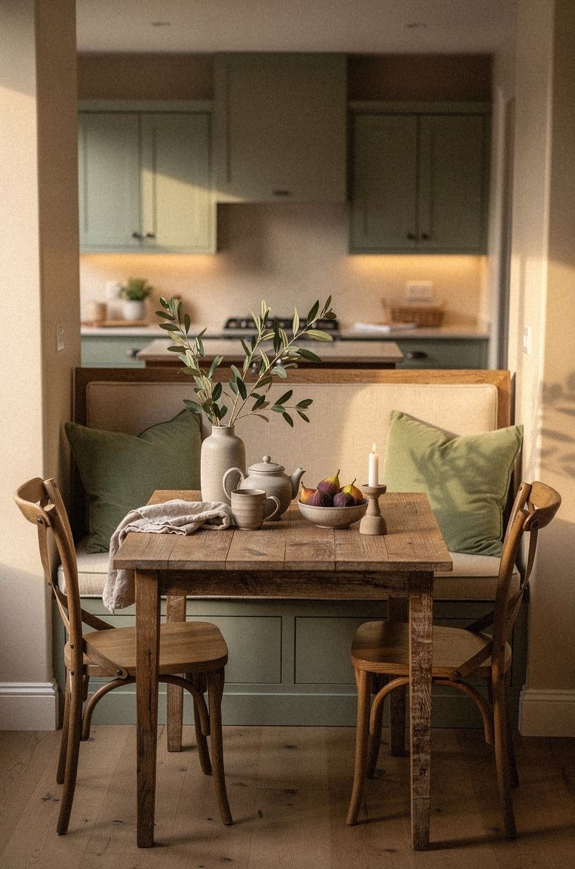 Create renter-friendly corner kitchen seating